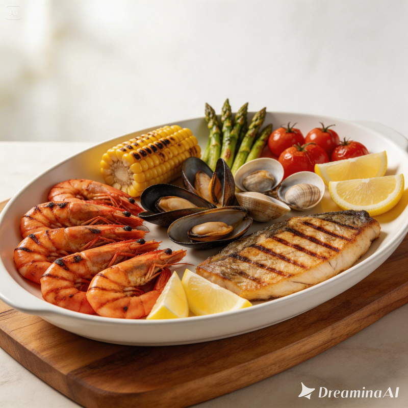 Seafood Platter With Vegetables